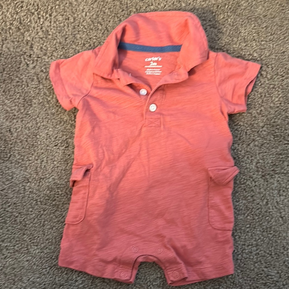Carter's Peach Short Sleeve Romper